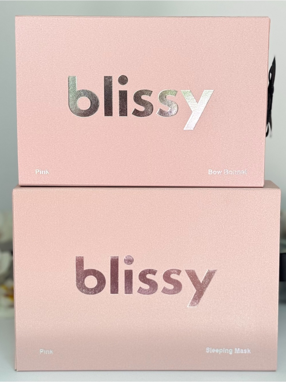 Blissy 100% Mulberry Silk Bundle | Pink Sleep Mask + Bow Bonnet | NEW